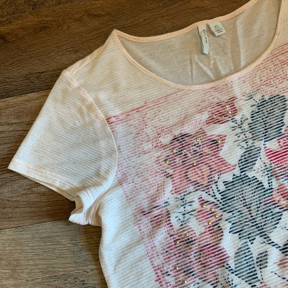 Cato floral studded graphic rose top - Picture 4 of 6